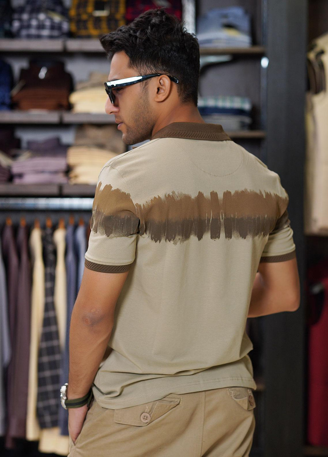 Sanaulla Exclusive Range Cotton Polo for Men - D-6605 Light Brown