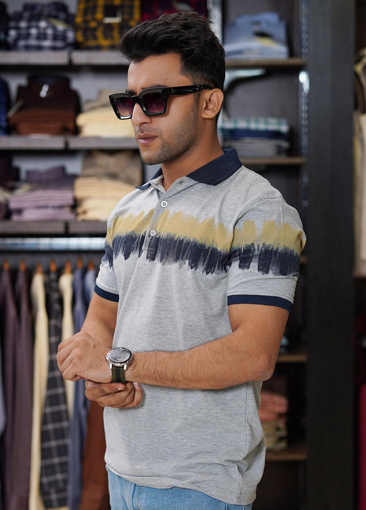 Sanaulla Exclusive Range Cotton Polo for Men - D-6605 Light Grey