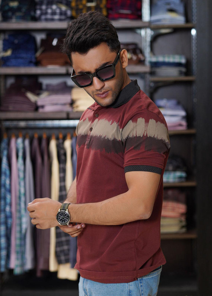 Sanaulla Exclusive Range Cotton Polo for Men - D-6605 Rust