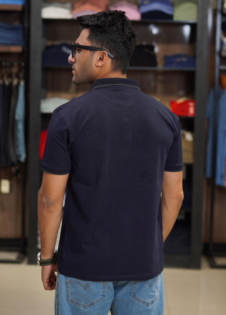 Sanaulla Exclusive Range Cotton Polo for Men - D-6611 Dark Blue