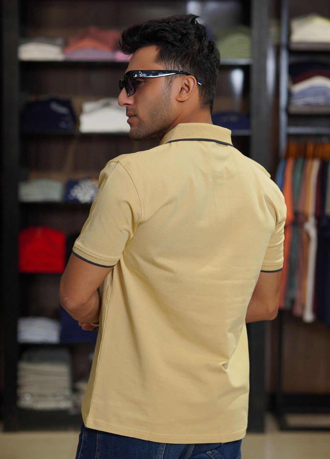 Sanaulla Exclusive Range Cotton Polo for Men - D-6611 Fawn