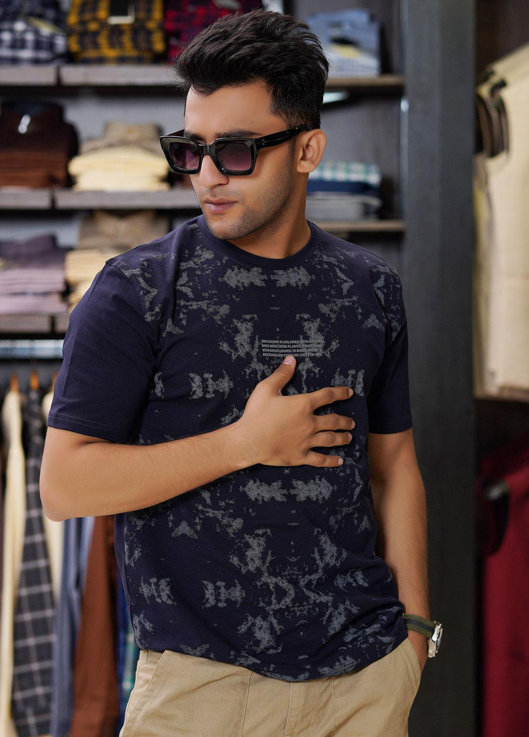 Sanaulla Exclusive Range Cotton Polo for Men - D-6638 Dark Blue