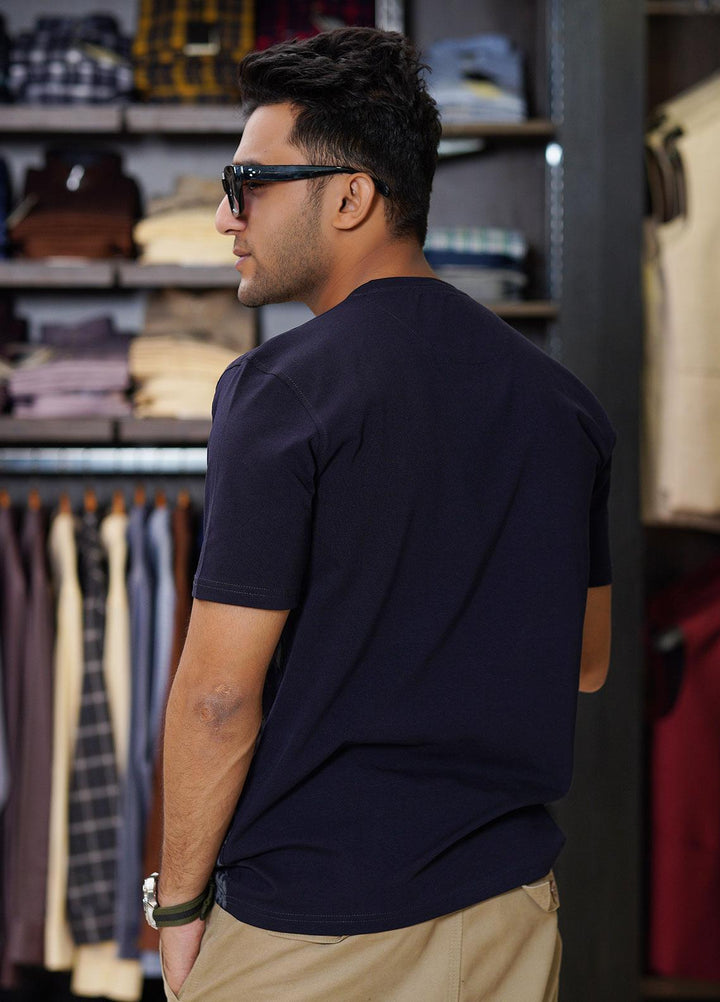 Sanaulla Exclusive Range Cotton Polo for Men - D-6638 Dark Blue