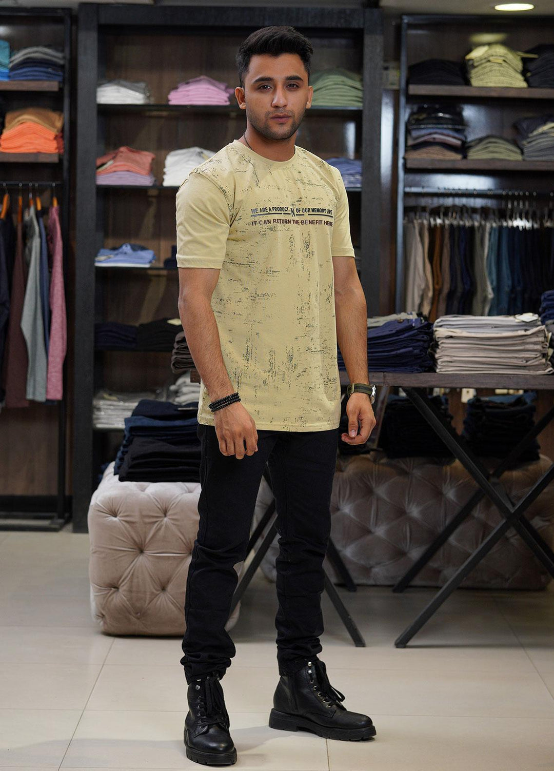 Sanaulla Exclusive Range Cotton Polo for Men - D-6666 Fawn