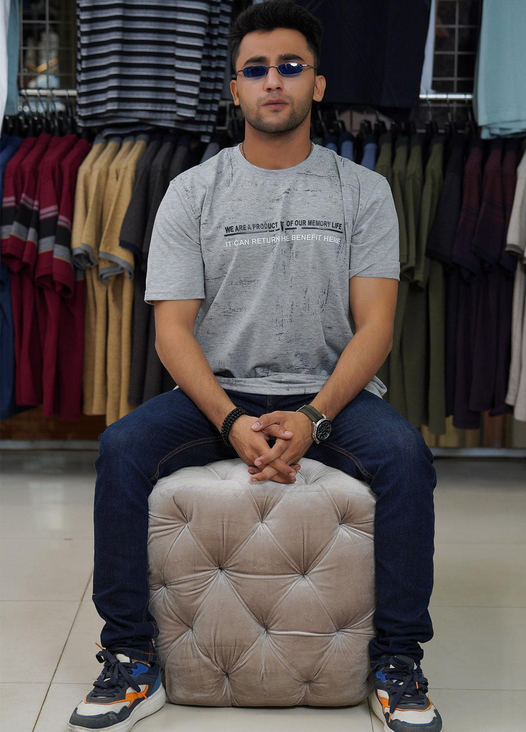 Sanaulla Exclusive Range Cotton Polo for Men - D-6666 Grey