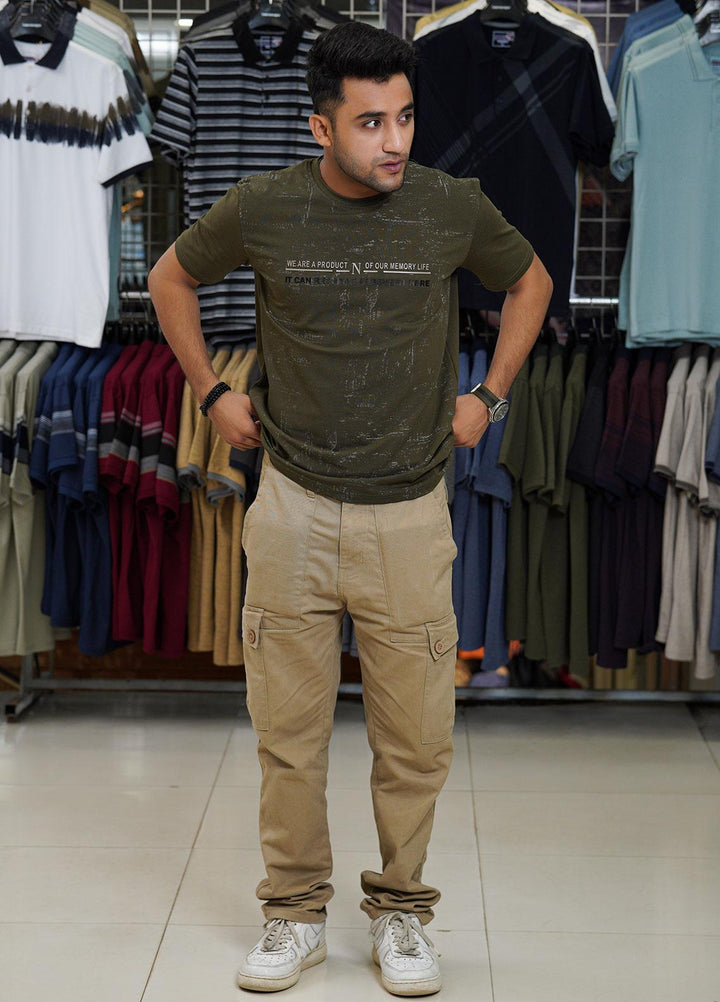 Sanaulla Exclusive Range Cotton Polo for Men - D-6666 Mehandi