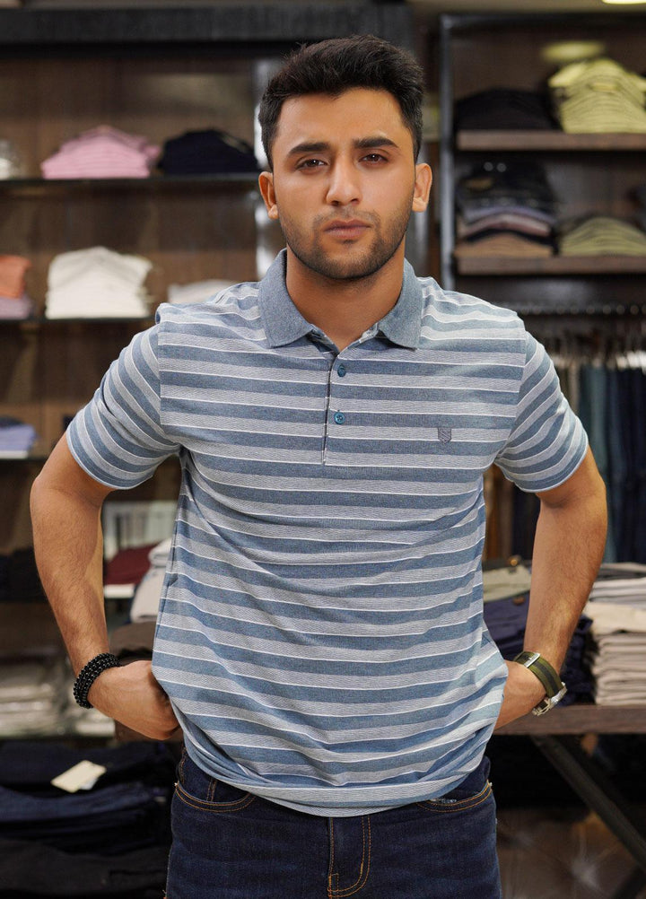 Sanaulla Exclusive Range Cotton Polo for Men - D-6689 Blue