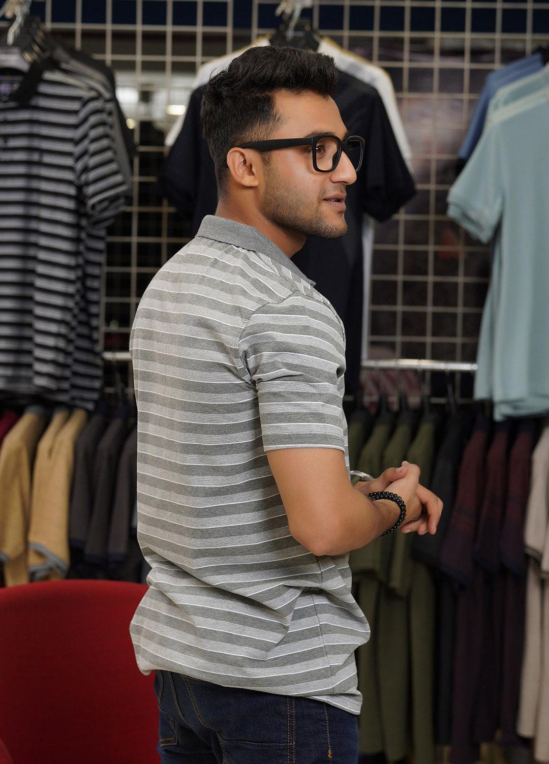 Sanaulla Exclusive Range Cotton Polo for Men - D-6689 Grey