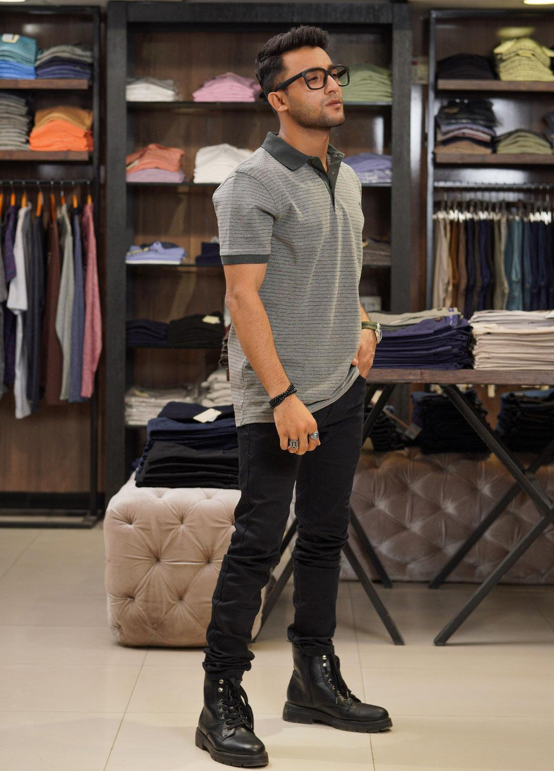 Sanaulla Exclusive Range Cotton Polo for Men - D-6691 Green