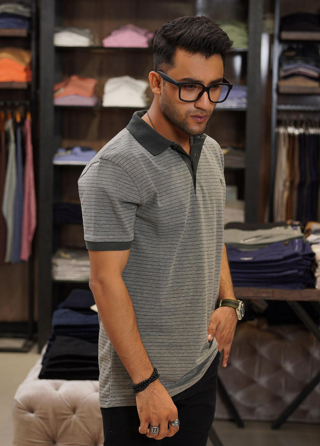 Sanaulla Exclusive Range Cotton Polo for Men - D-6691 Green