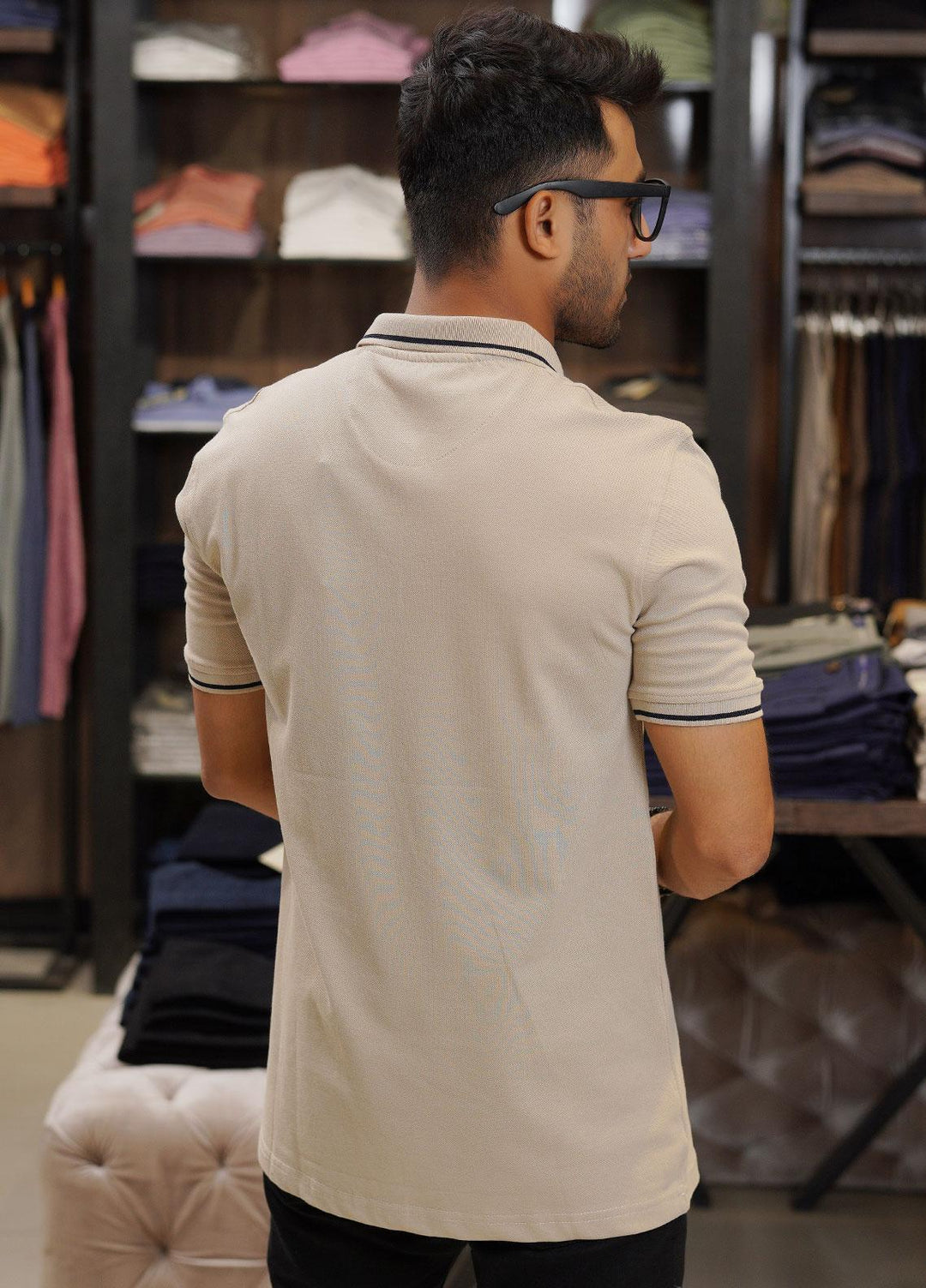 Sanaulla Exclusive Range Cotton Polo for Men - D-6704 Khaki