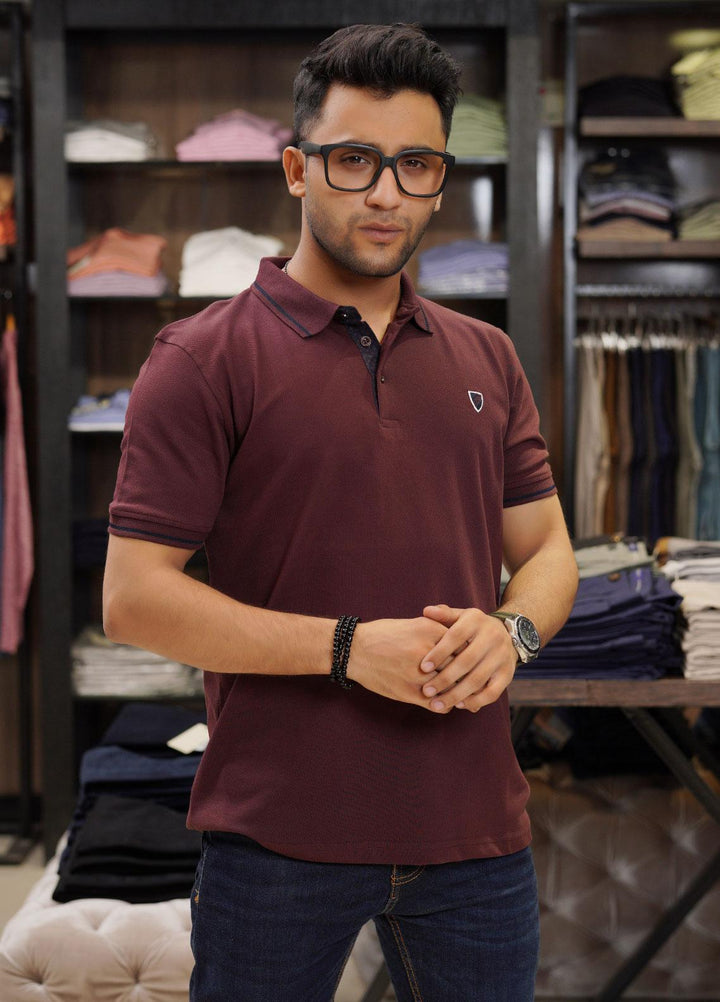 Sanaulla Exclusive Range Cotton Polo for Men - D-6704 Maroon