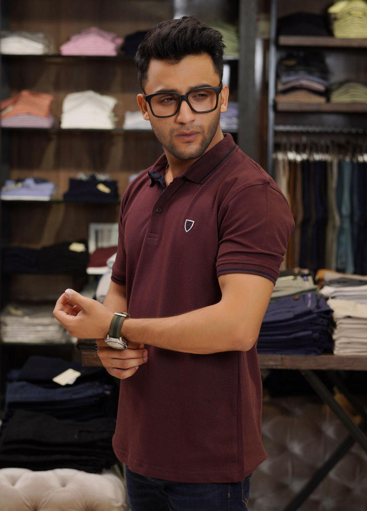 Sanaulla Exclusive Range Cotton Polo for Men - D-6704 Maroon