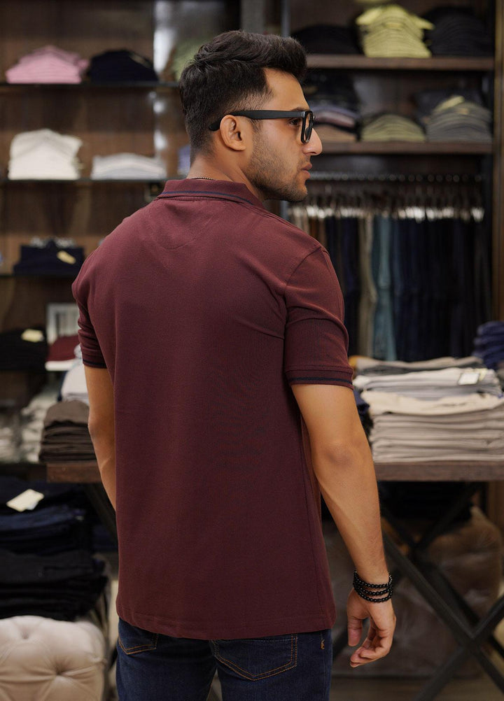 Sanaulla Exclusive Range Cotton Polo for Men - D-6704 Maroon