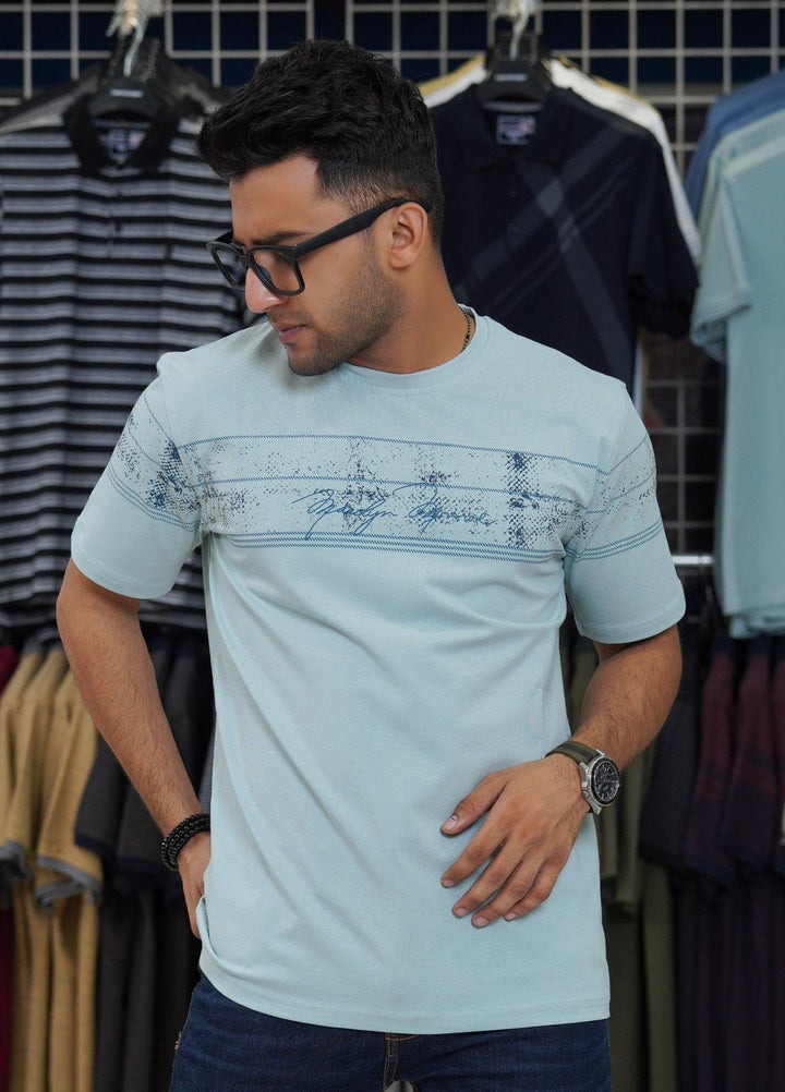 Sanaulla Exclusive Range Cotton Polo for Men - D-6710 Ferozi