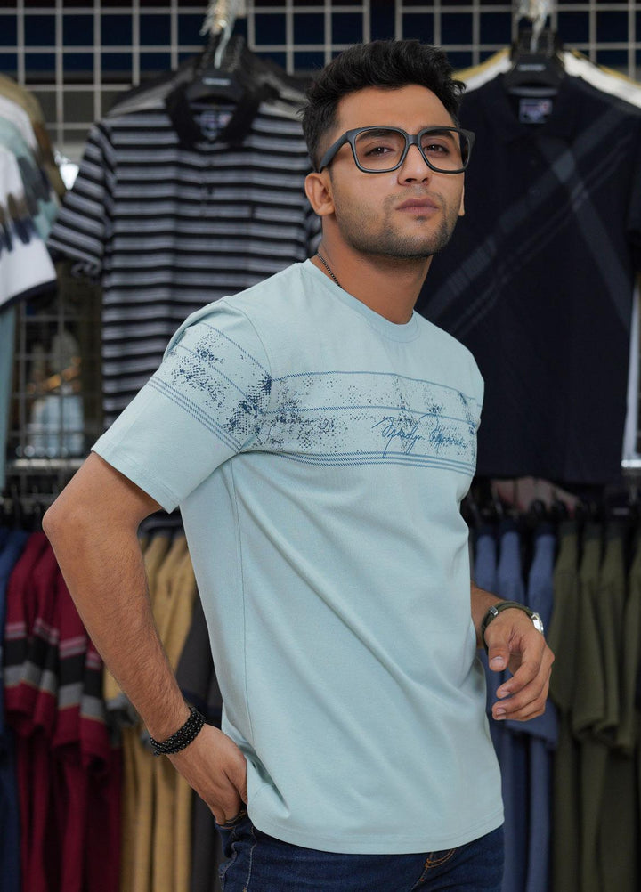 Sanaulla Exclusive Range Cotton Polo for Men - D-6710 Ferozi