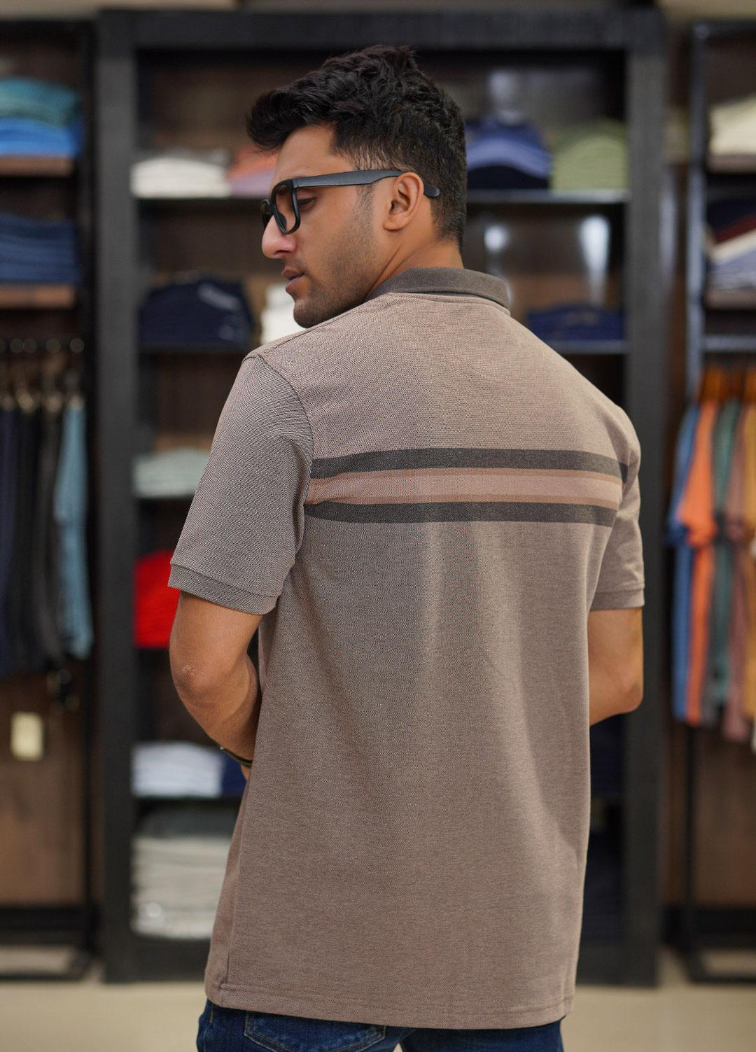 Sanaulla Exclusive Range Cotton Polo for Men - D-6715 Brown