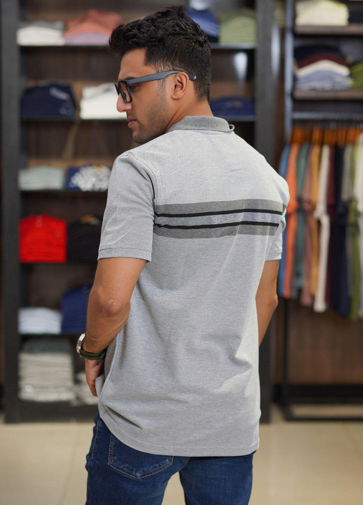 Sanaulla Exclusive Range Cotton Polo for Men - D-6715 light Grey
