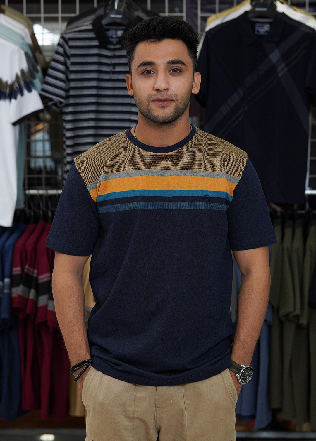 Sanaulla Exclusive Range Cotton Polo for Men - D-6763 Dark Blue