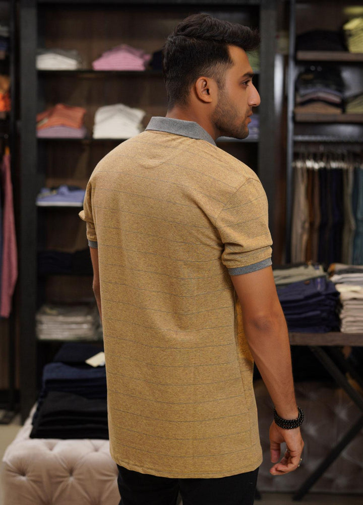 Sanaulla Exclusive Range Cotton Polo for Men - D-6771 Fawn