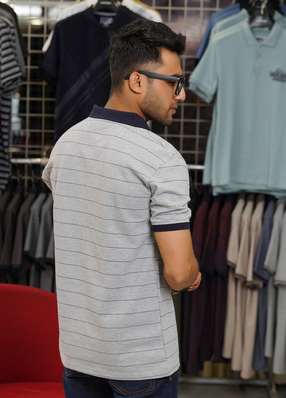 Sanaulla Exclusive Range Cotton Polo for Men - D-6771 Grey