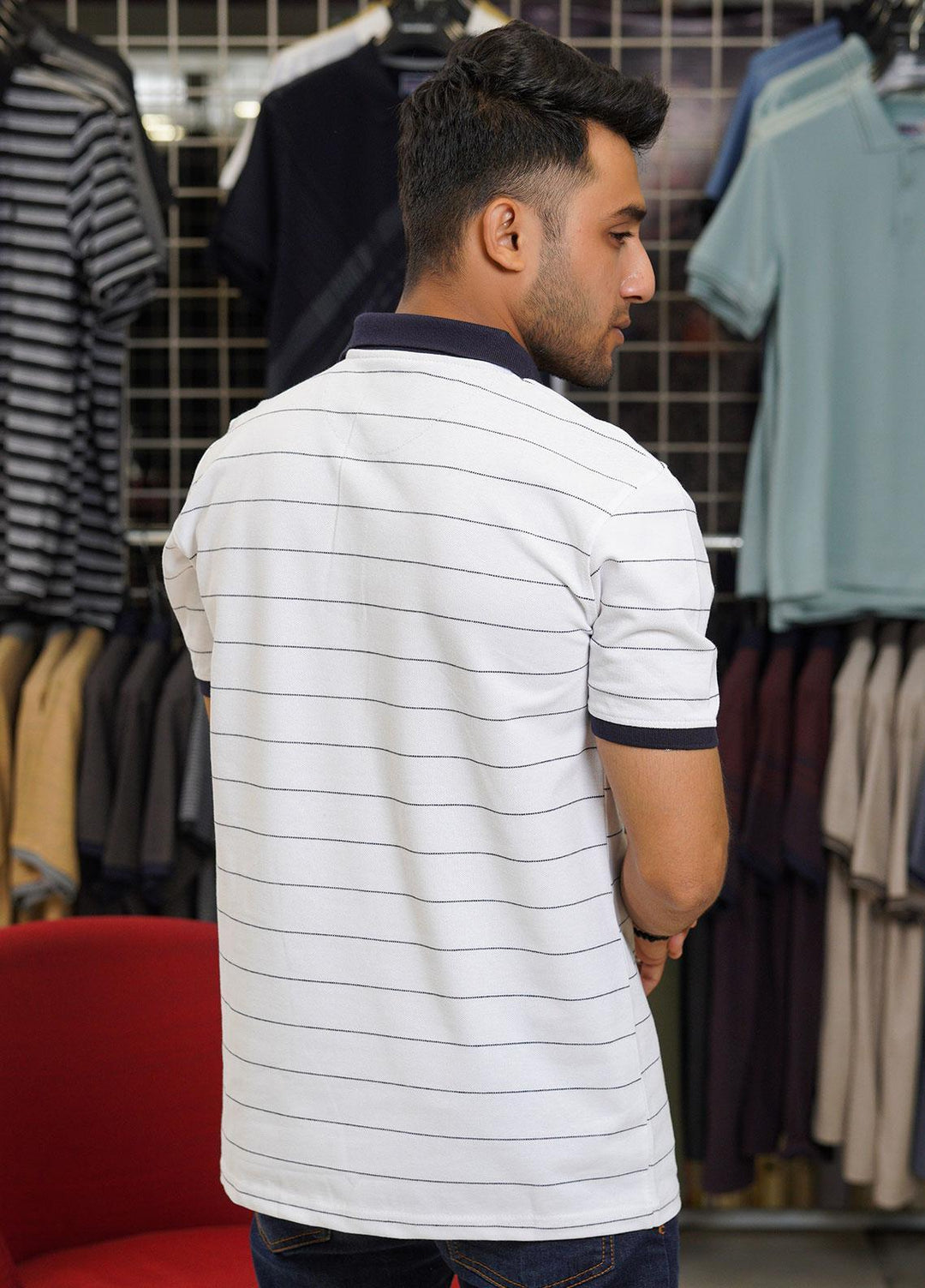 Sanaulla Exclusive Range Cotton Polo for Men - D-6771 White