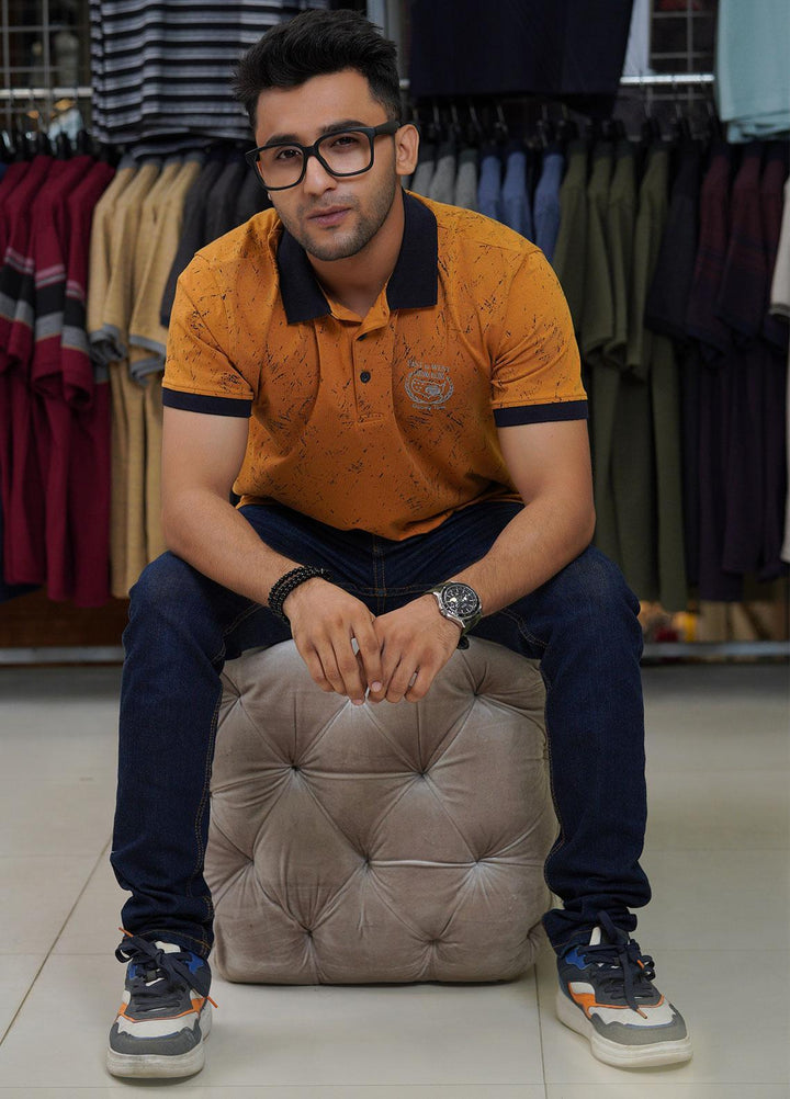 Sanaulla Exclusive Range Cotton Polo for Men - D-6782 Mustard