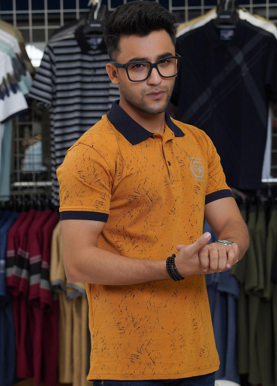 Sanaulla Exclusive Range Cotton Polo for Men - D-6782 Mustard