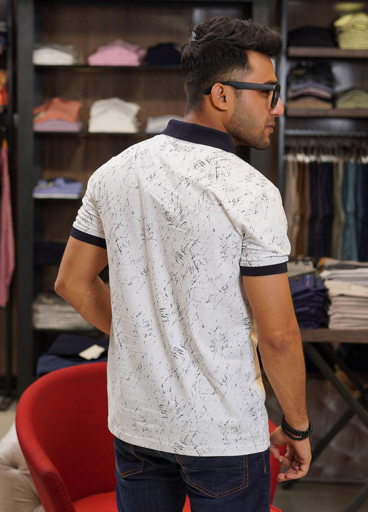 Sanaulla Exclusive Range Cotton Polo for Men - D-6782 White