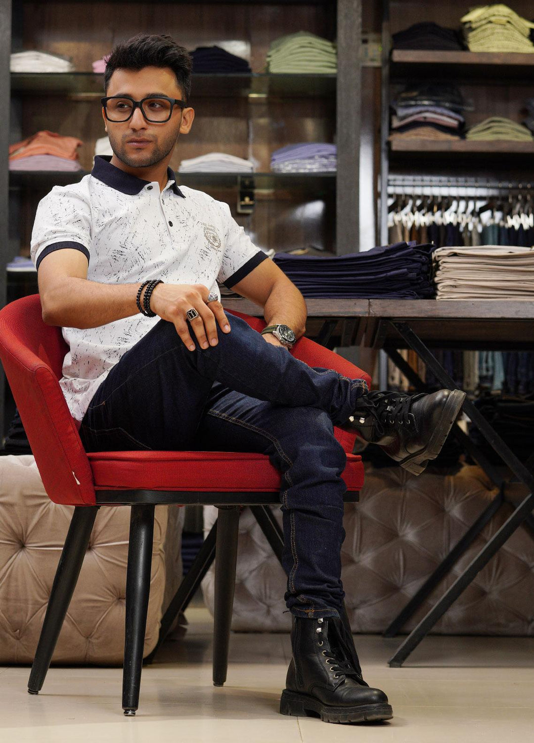 Sanaulla Exclusive Range Cotton Polo for Men - D-6782 White