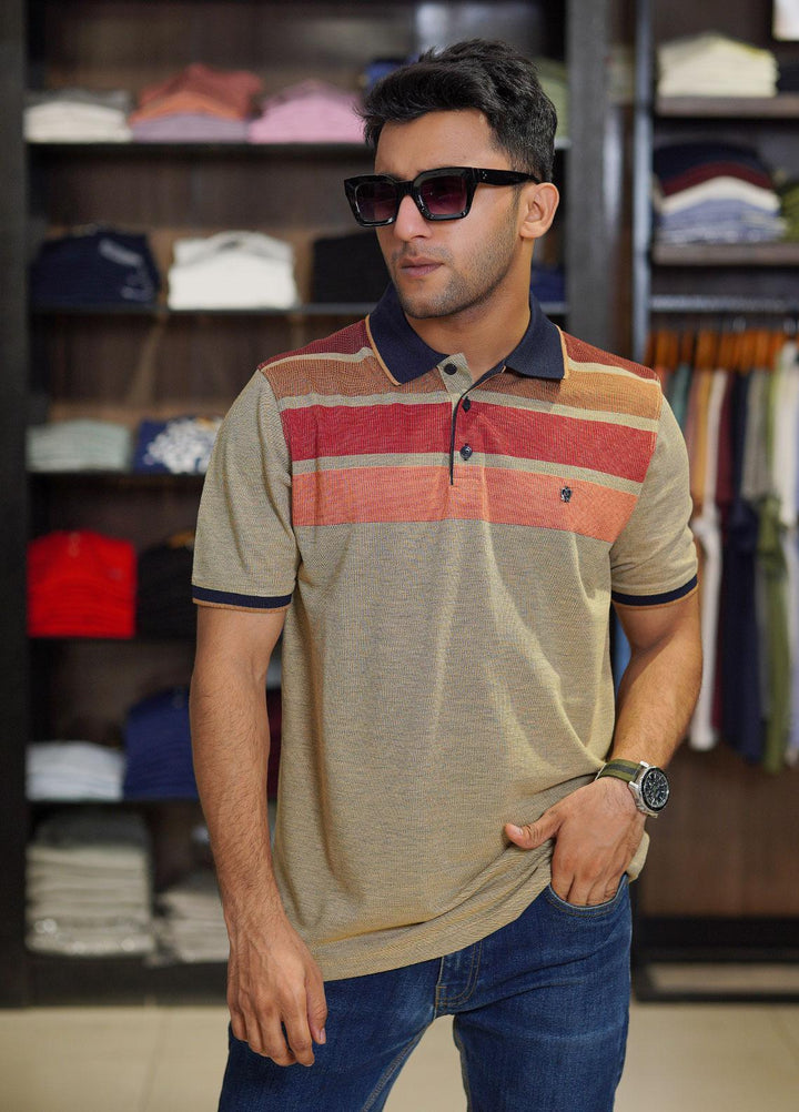 Sanaulla Exclusive Range Cotton Polo for Men - D-7118 Brown