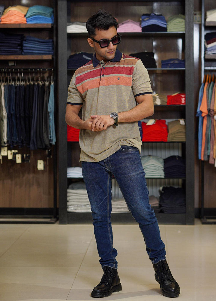 Sanaulla Exclusive Range Cotton Polo for Men - D-7118 Brown