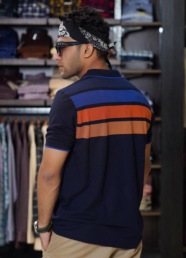 Sanaulla Exclusive Range Cotton Polo for Men - D-7118 Dark Blue