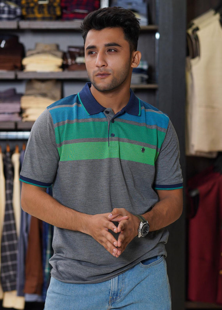 Sanaulla Exclusive Range Cotton Polo for Men - D-7118 Grey