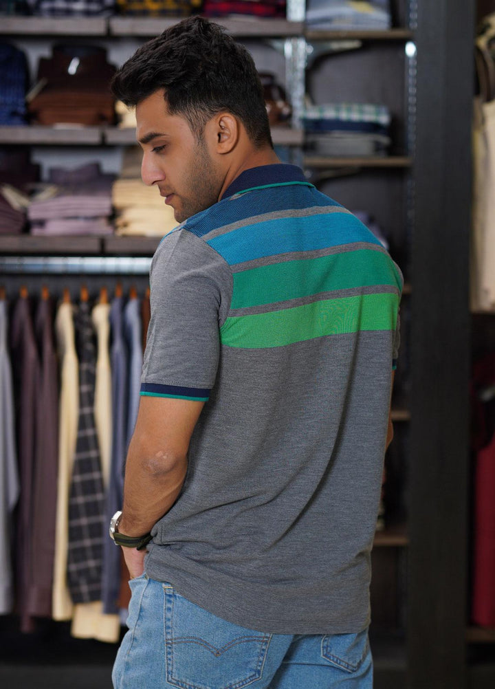 Sanaulla Exclusive Range Cotton Polo for Men - D-7118 Grey