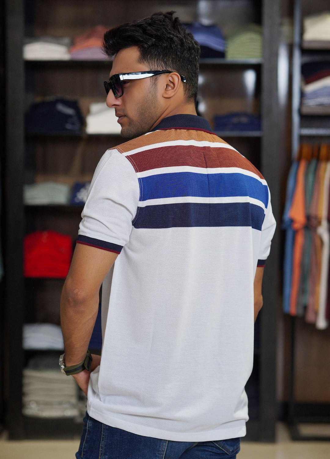 Sanaulla Exclusive Range Cotton Polo for Men - D-7118 White