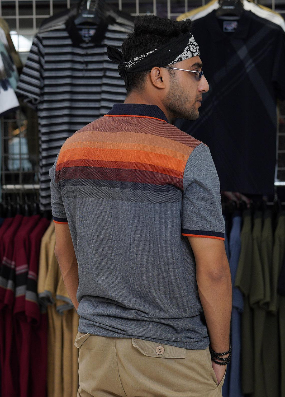 Sanaulla Exclusive Range Cotton Polo for Men - D-7121 Grey