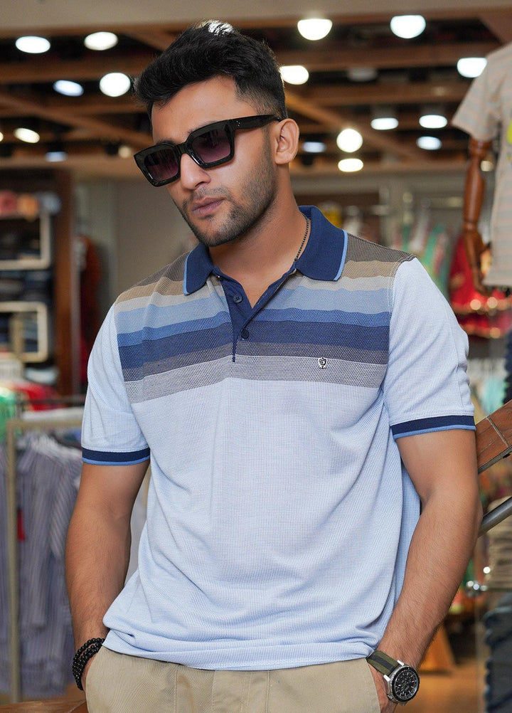 Sanaulla Exclusive Range Polo for Men - D-7121 Sky Blue