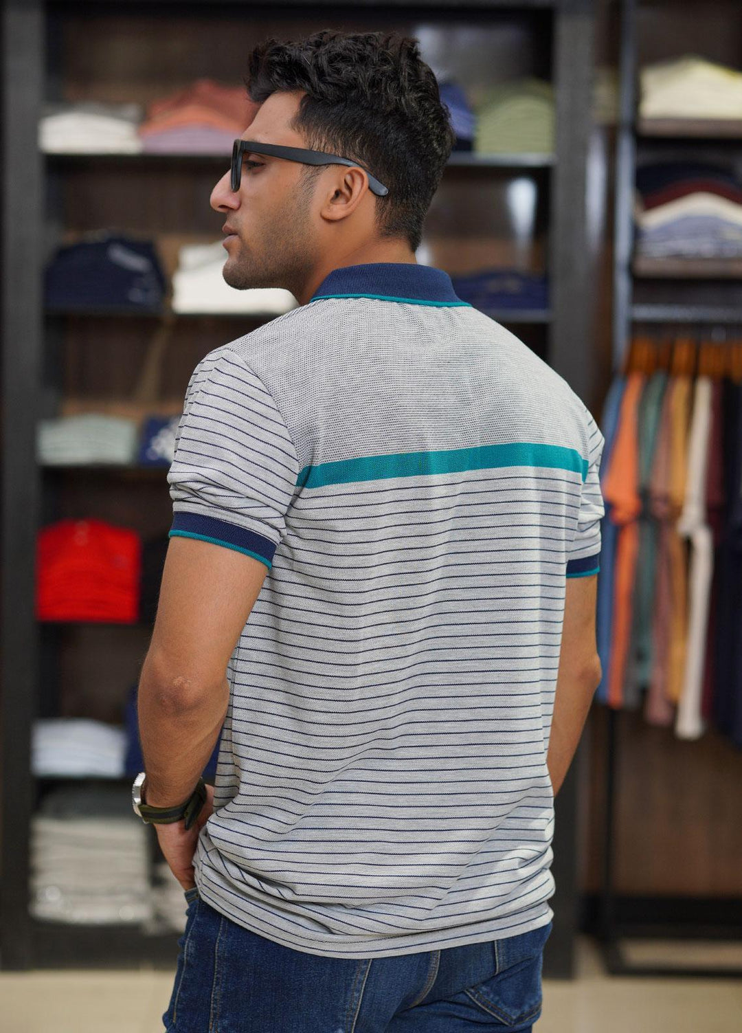 Sanaulla Exclusive Range Cotton Polo for Men - D-7206 Light Grey