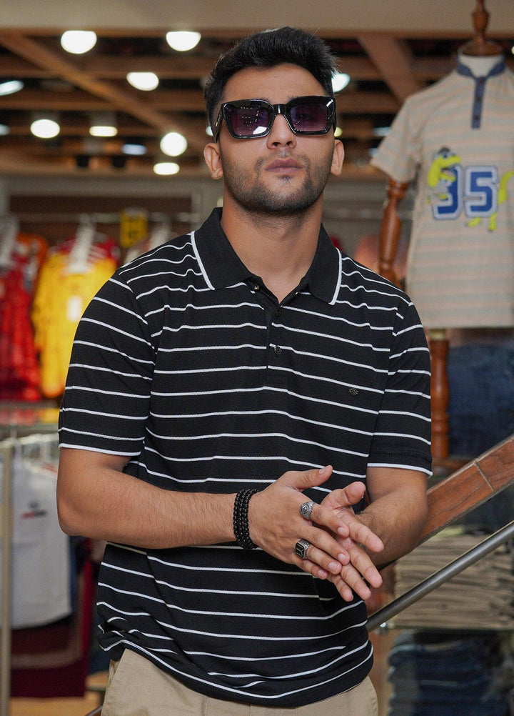 Sanaulla Exclusive Range Polo for Men - D-7210 Black-01