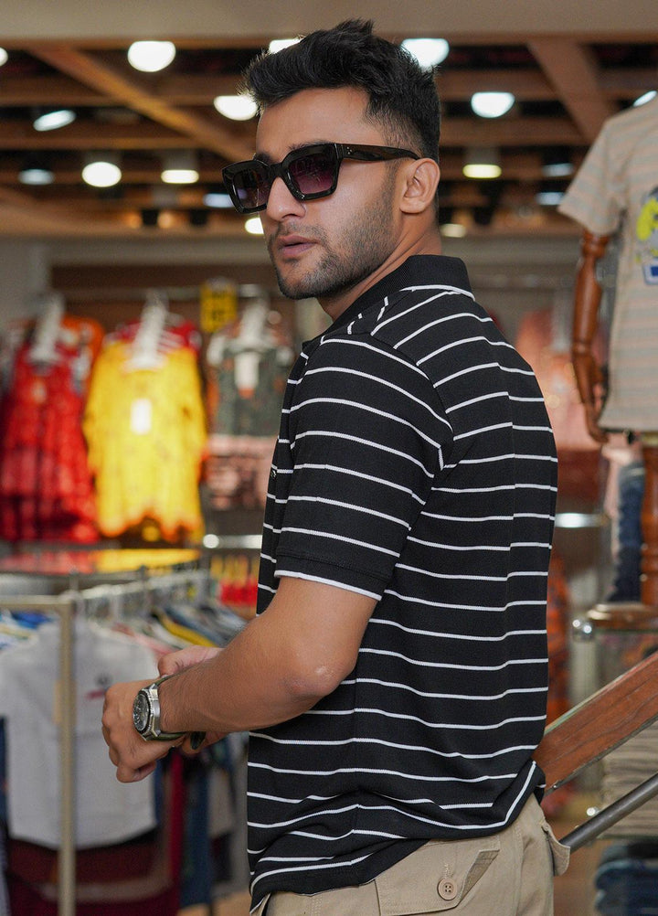 Sanaulla Exclusive Range Polo for Men - D-7210 Black-01