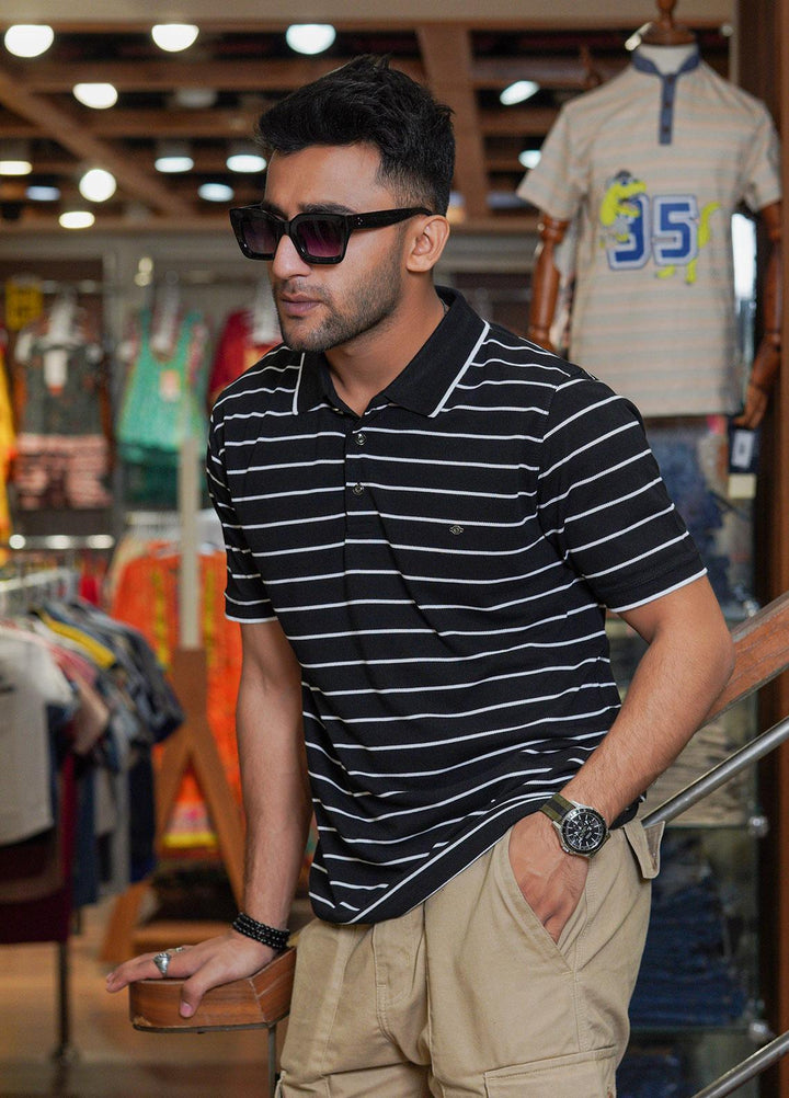 Sanaulla Exclusive Range Polo for Men - D-7210 Black-01