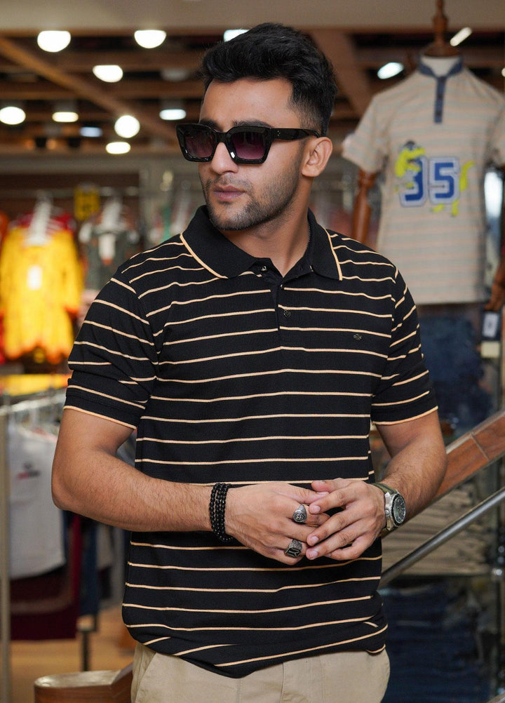 Sanaulla Exclusive Range Polo for Men - D-7210 Black-02