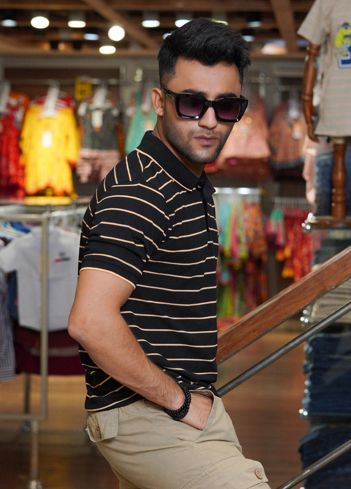 Sanaulla Exclusive Range Polo for Men - D-7210 Black-02