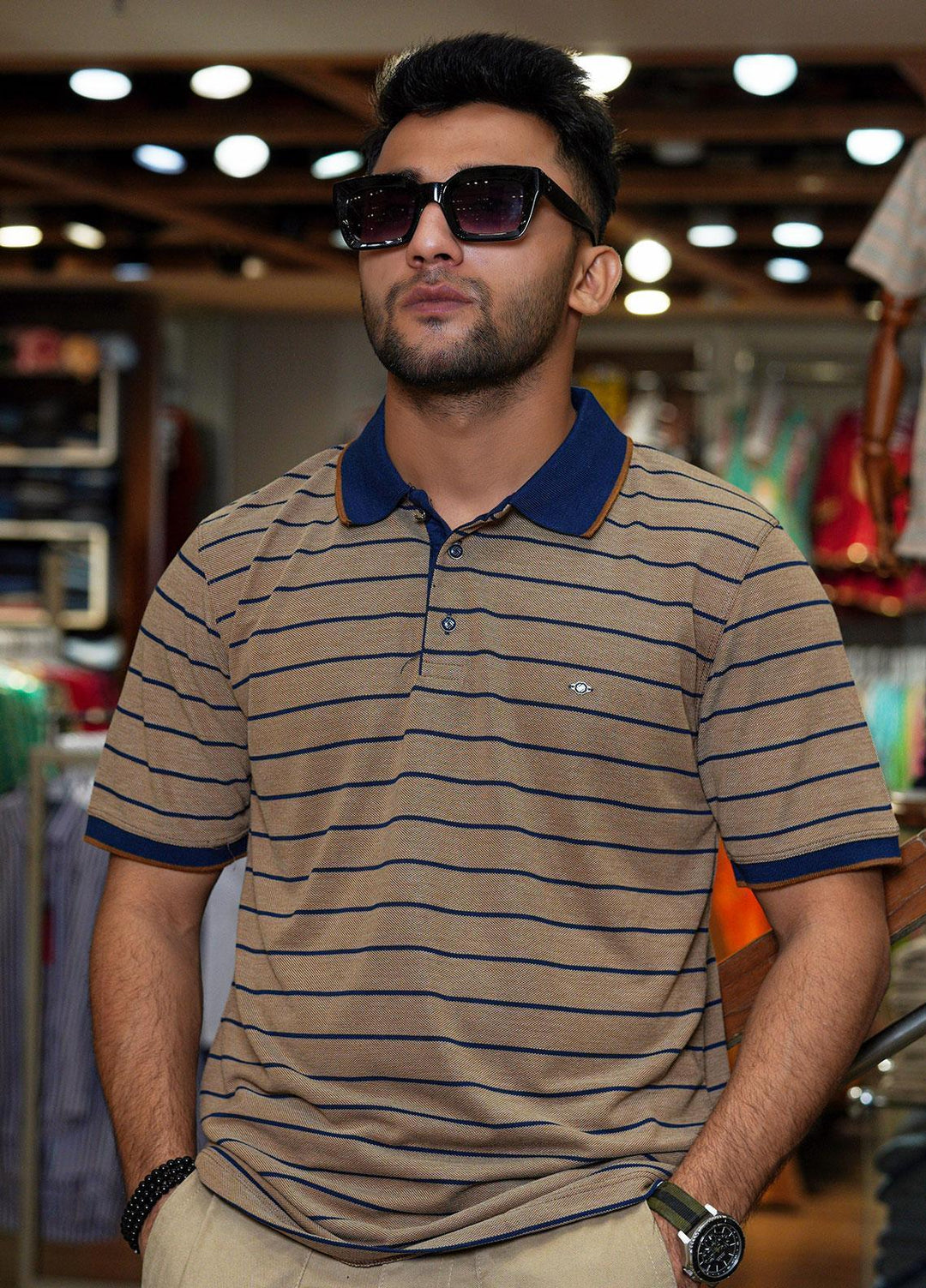 Sanaulla Exclusive Range Polo for Men - D-7210 Brown