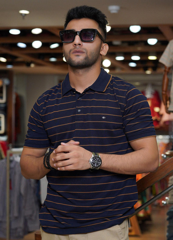 Sanaulla Exclusive Range Polo for Men - D-7210 Dark Blue-01