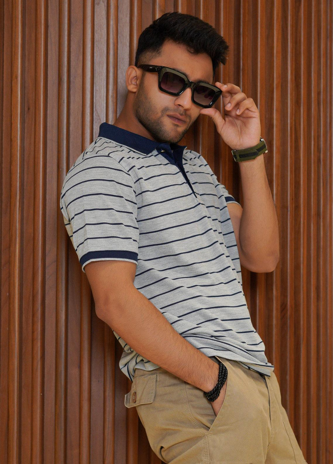 Sanaulla Exclusive Range Polo for Men - D-7210 Grey