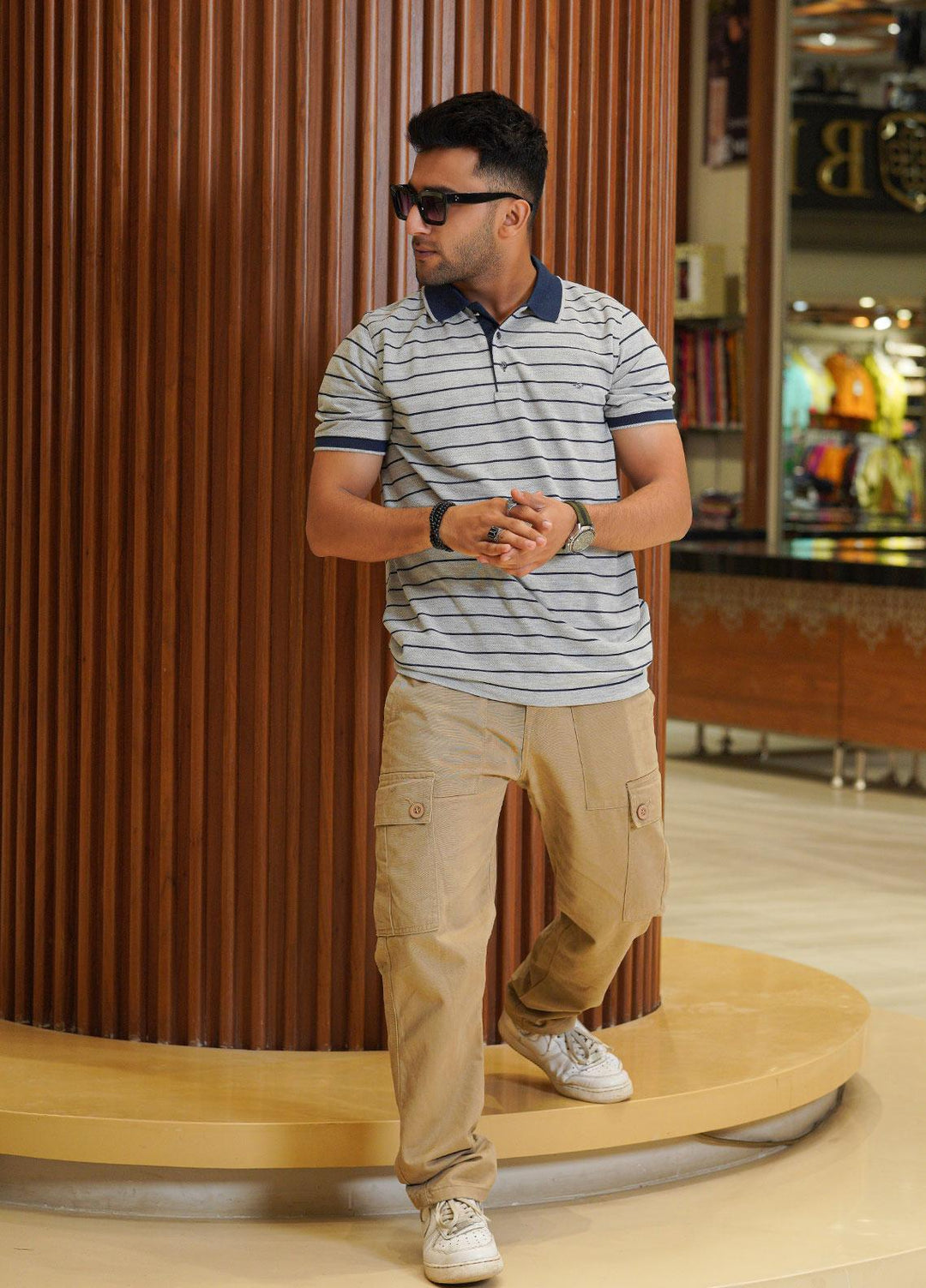 Sanaulla Exclusive Range Polo for Men - D-7210 Grey