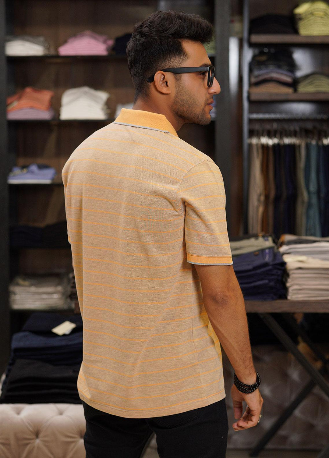 Sanaulla Exclusive Range Cotton Polo for Men - D-7210 Peach