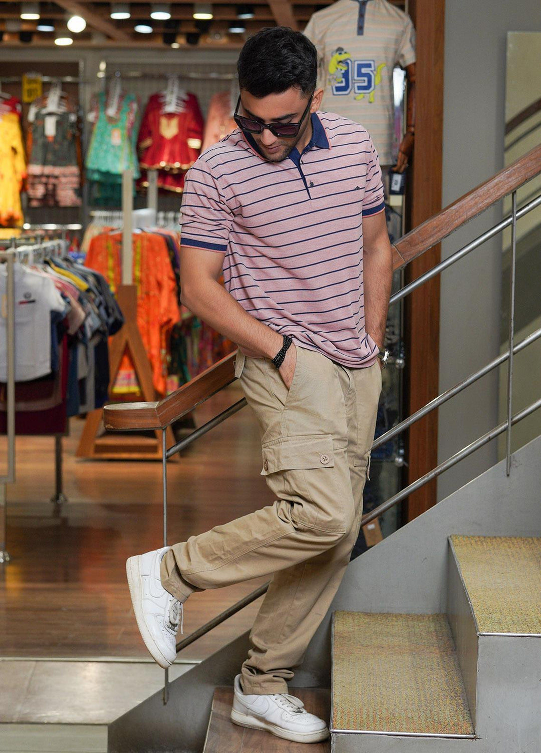 Sanaulla Exclusive Range Polo for Men - D-7210 Pink